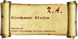 Kirnbauer Alvina névjegykártya